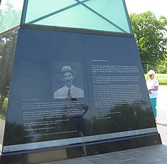 Oil derrick monument in Glenpool, Oklahoma.